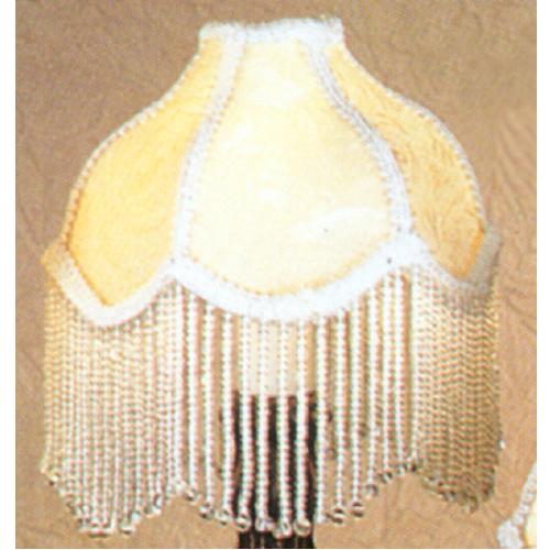 6" Wide Fabric & Fringe Recurve Ivory Shade