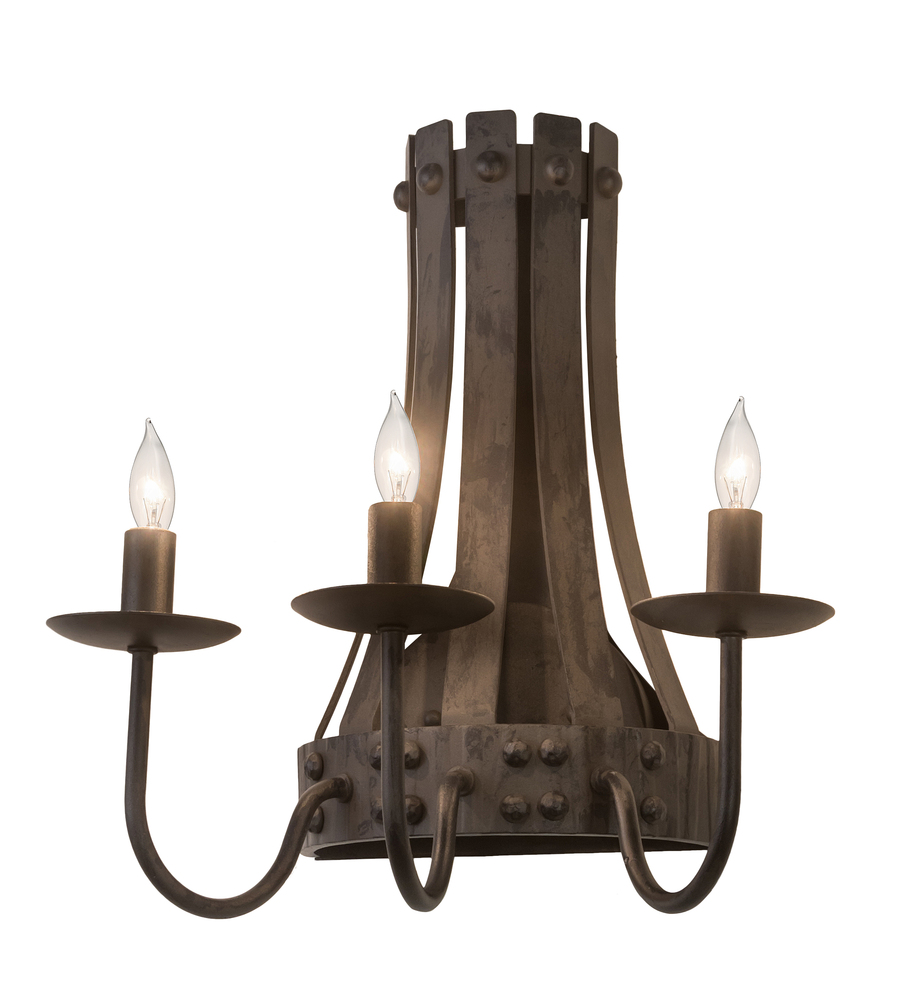 14" Wide Barrel Stave Wall Sconce