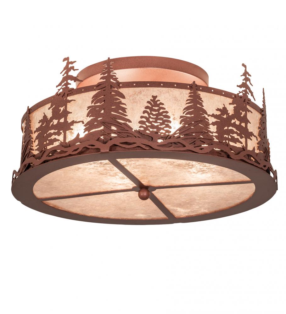 22" Wide Tall Pines Flushmount
