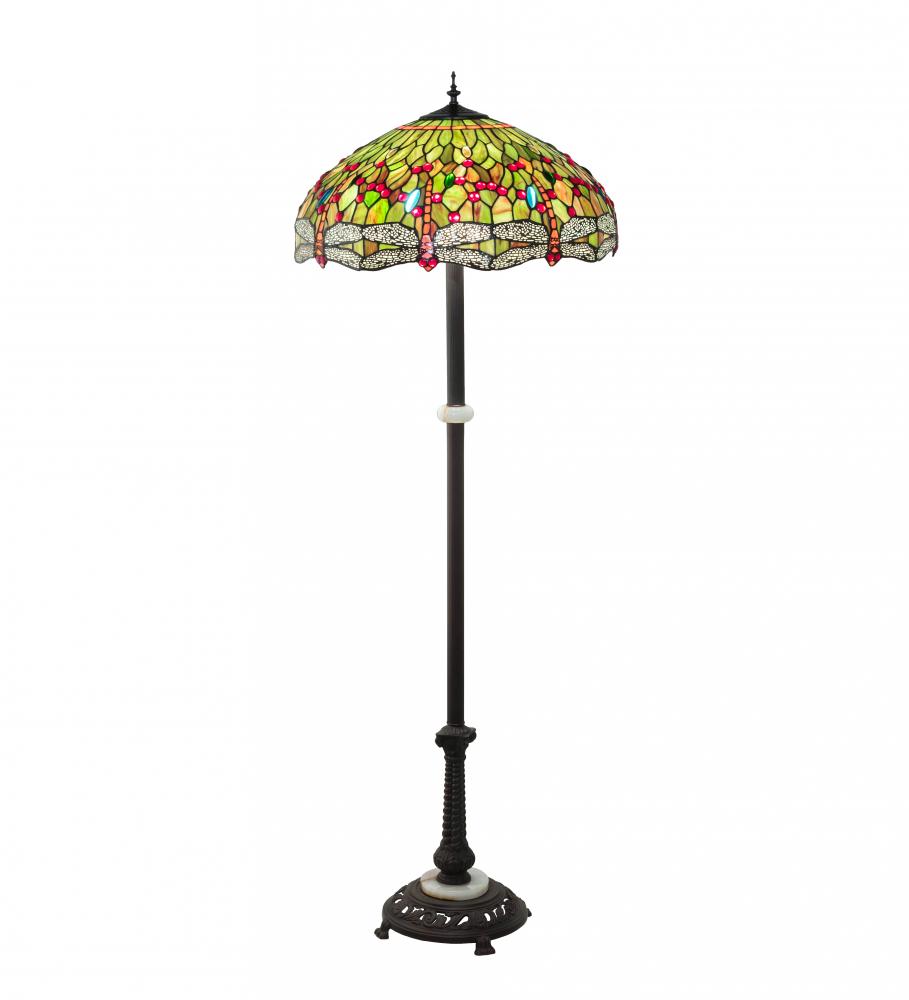 62" High Tiffany Hanginghead Dragonfly Floor Lamp