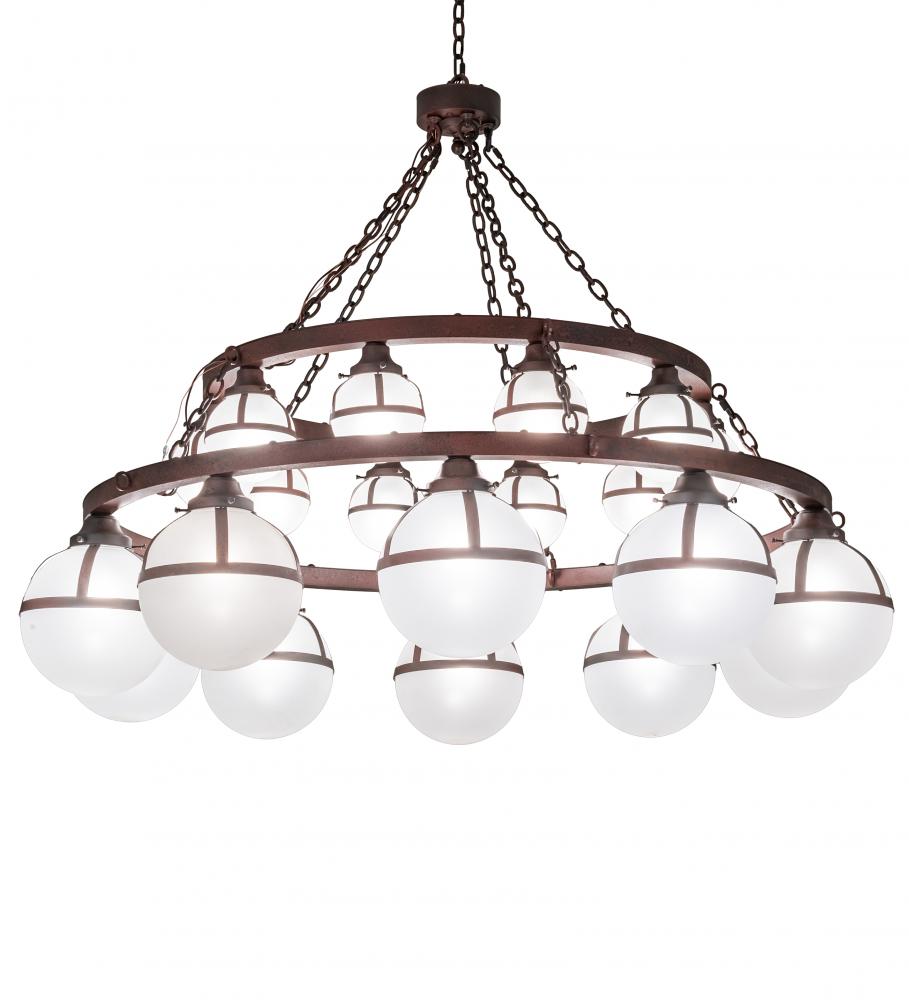 60" Wide Bola Tavern 20 Light Two Tier Chandelier