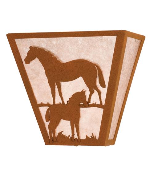13" Wide Mare & Foal Wall Sconce