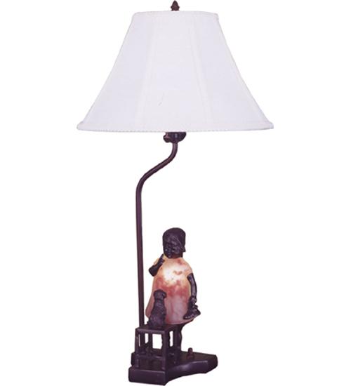 14.5"H Silhouette Girl with Puppy Accent Lamp