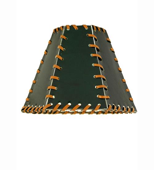 7"W X 5"H Faux Leather Green Hexagon Shade