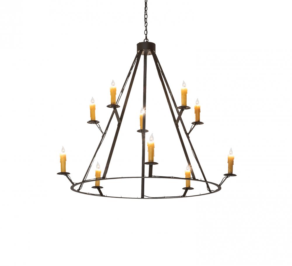 54" Wide Anthracite 10 Light Chandelier