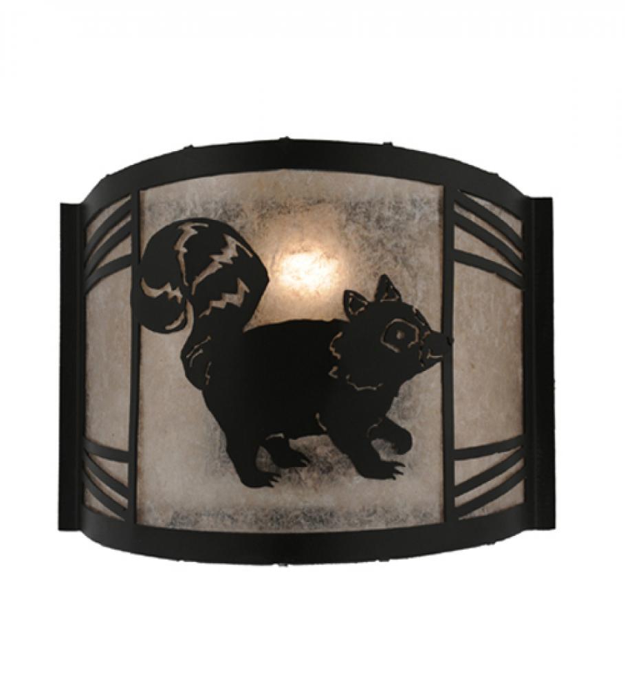 12" Wide Raccoon on the Loose Right Wall Sconce