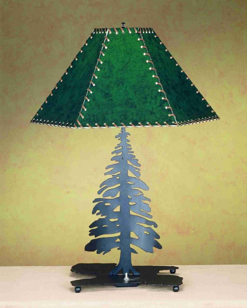 24"H Tall Pines Faux Leather Shade Table Lamp
