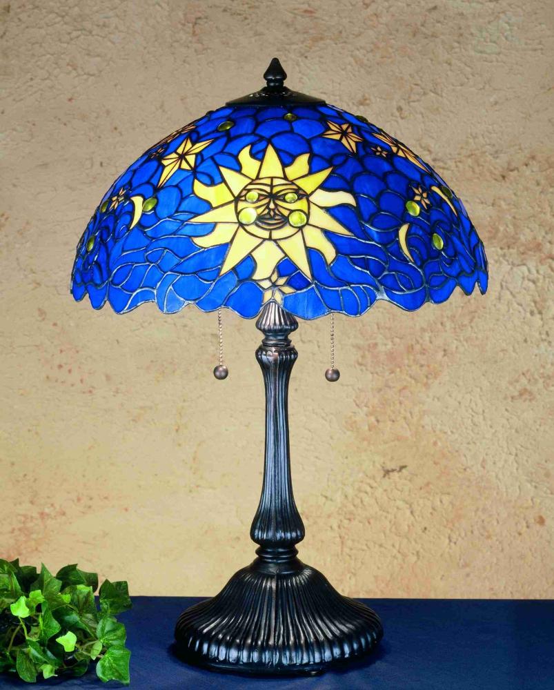 16" SUN; MOON & STARS IN THE SKY SHADE-23" RIBBED BASE 2LT PC.604