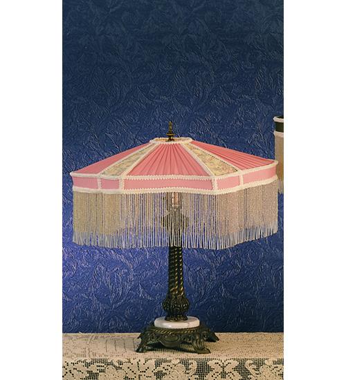 22"H Fabric & Fringe Persian Table Lamp