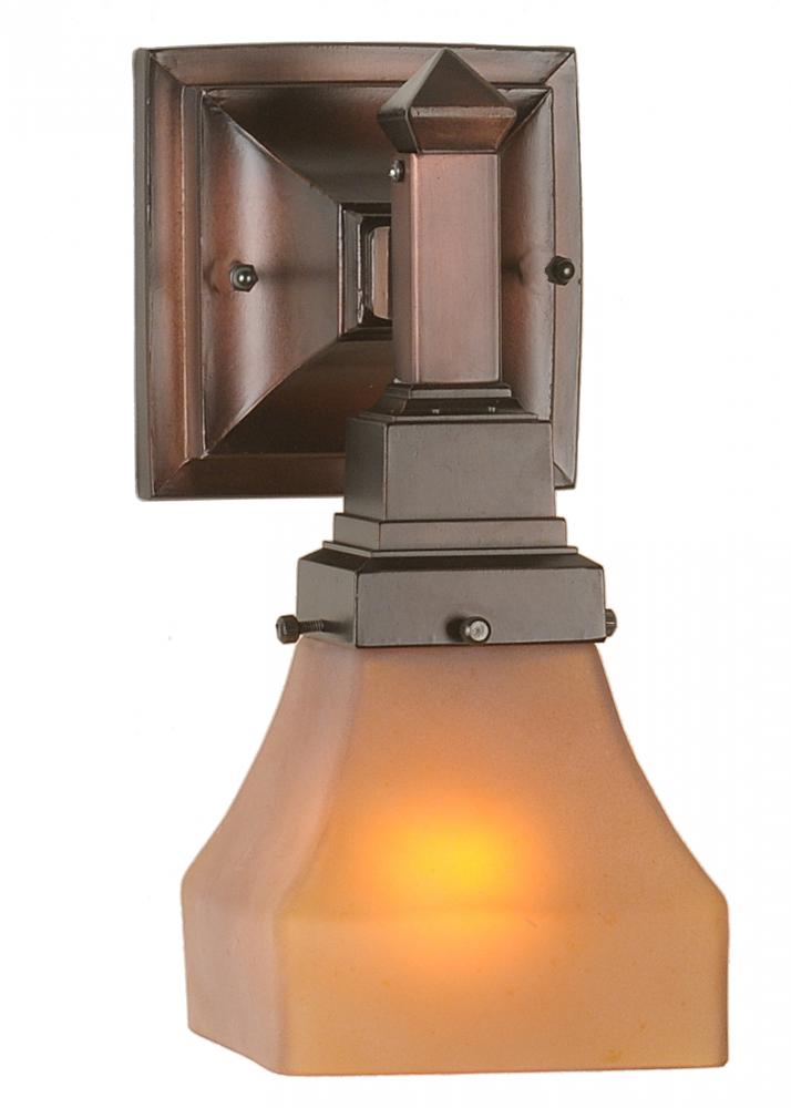 5"W Bungalow Frosted Amber Wall Sconce
