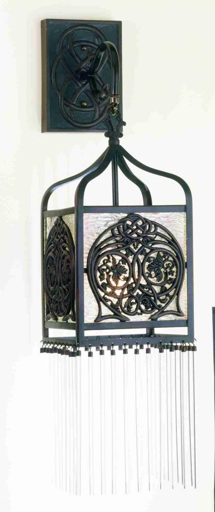 7" Wide Celtic Knot Hanging Lantern Wall Sconce