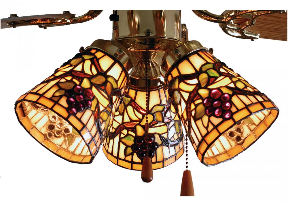4" Wide Jeweled Grape Fan Light Shade