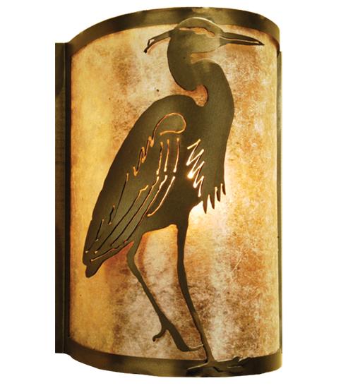 8" Wide Heron Right Wall Sconce