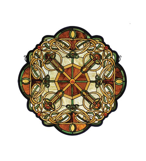 25"W X 25"H Galway Medallion Stained Glass Window