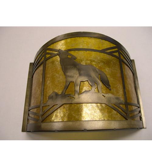12" Wide Wolf on the Loose Wall Sconce