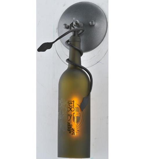 3"W Tuscan Vineyard Custom Etched Wine Bottle Wall Sconce