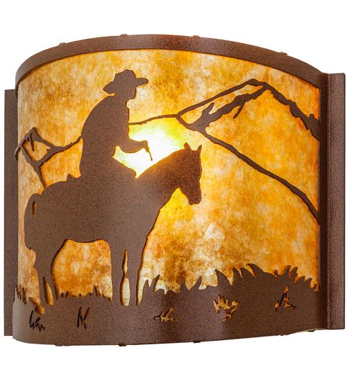 12" Wide Cowboy Wall Sconce