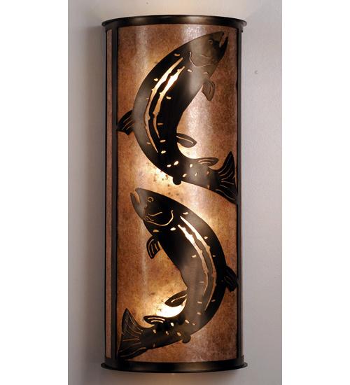 13"W Leaping Trout Wall Sconce
