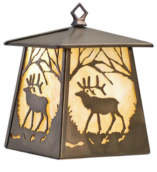 7"W Elk at Dawn Hanging Wall Sconce