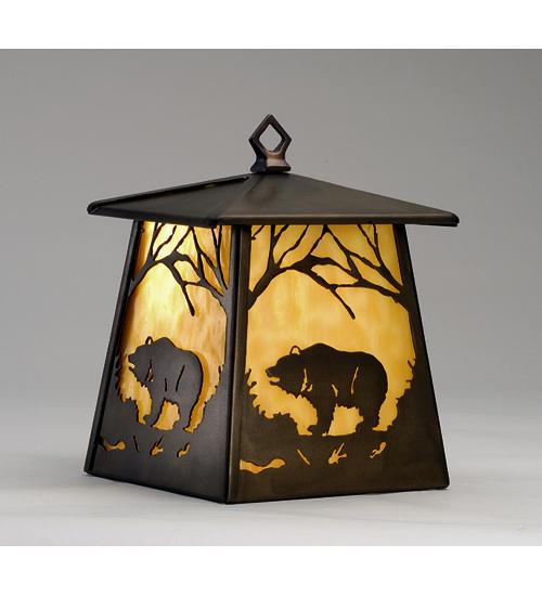 7.5"W Grizzly Bear at Dawn Hanging Wall Sconce
