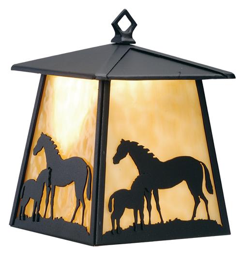 7.5"W Mare & Foal Hanging Wall Sconce