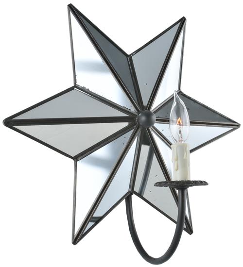15"W Mirrored Star Wall Sconce