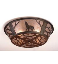 Meyda White 10010 - 22" Wide Wolf on the Loose Flush Mount