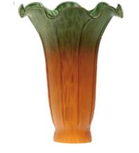 Meyda White 10192 - 4" Wide X 6" High Amber/Green Pond Lily Shade