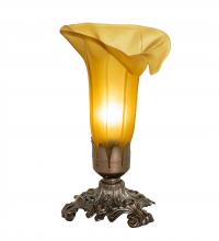 Meyda White 10221 - 8" High Amber Tiffany Pond Lily Victorian Accent Lamp