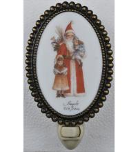Meyda White 107256 - 3.5"W Christmas Father Christmas & Friends Fused Oval Night Light