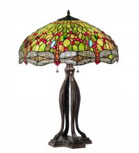 Meyda White 109607 - 30" High Tiffany Hanginghead Dragonfly Table Lamp