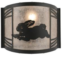Meyda White 110558 - 12"W Rabbit on the Loose Left Wall Sconce