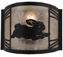 Meyda White 110559 - 12"W Rabbit on the Loose Right Wall Sconce