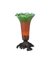 Meyda White 11235 - 8"H Amber/Green Pond Lily Accent Lamp