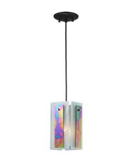 Meyda White 118485 - 6.5"Sq Metro Aurora Borealis Quadrato Mini Pendant