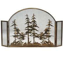 Meyda White 119082 - 50" Wide X 30" High Tall Pines Arched Fireplace Screen