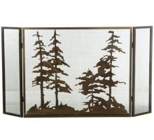 Meyda White 126060 - 56"W X 30"H Tall Pines Fireplace Screen