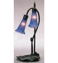 Meyda White 13064 - 16" High Blue Pond Lily 2 LT Accent Lamp