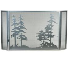 Meyda White 133721 - 50" Wide X 28" High Tall Pines Fireplace Screen