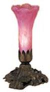 Meyda White 13502 - 7" High Cranberry Pond lily Victorian Mini Lamp