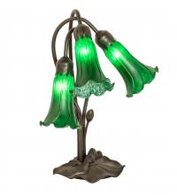 Meyda White 136434 - 16" High Green Tiffany Pond Lily 3 Light Accent Lamp