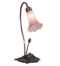 Meyda White 13692 - 16" High Pink Tiffany Pond Lily Accent Lamp