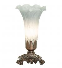 Meyda White 141548 - 8" High Gray Tiffany Pond Lily Accent Lamp