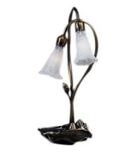 Meyda White 14654 - 16" High White Pond Lily 2 Light Accent Lamp