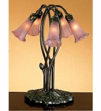 Meyda White 15127 - 17" High Lavender Pond Lily 5 Light Accent Lamp