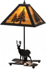 Meyda White 153127 - 21"H Lone Buck W/Lighted Base Table Lamp