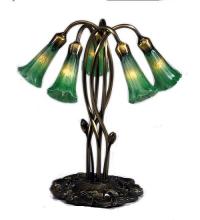 Meyda White 15386 - 17" High Green Pond Lily 5 LT Accent Lamp