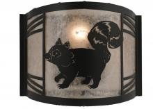Meyda White 157300 - 12"W Raccoon on the Loose Left Wall Sconce