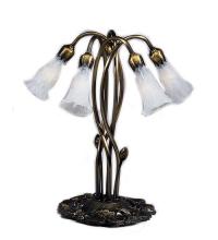 Meyda White 16545 - 17" High White Pond Lily 5 Light Table Lamp