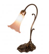 Meyda White 17022 - 15" High Pink Tiffany Pond Lily Accent Lamp